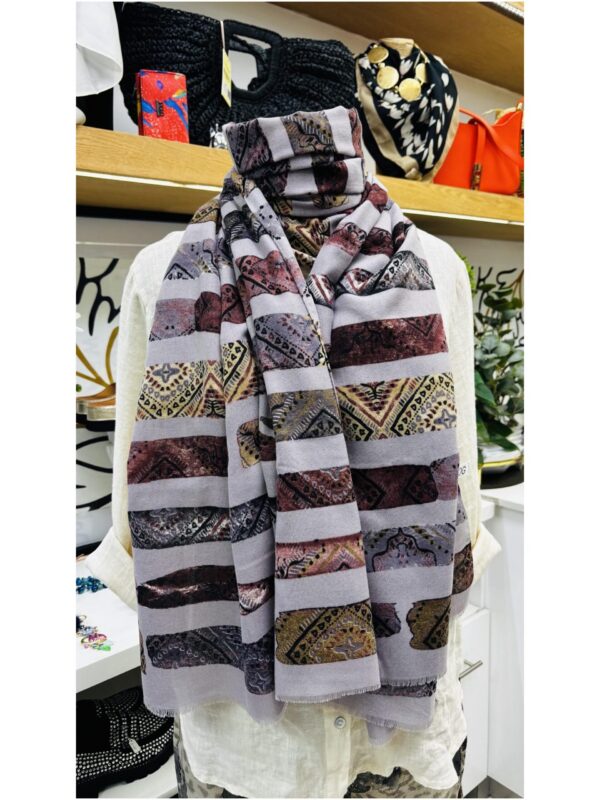 Versatile Reversible  Shawl Warm Pashmina  Purple  Multicolour