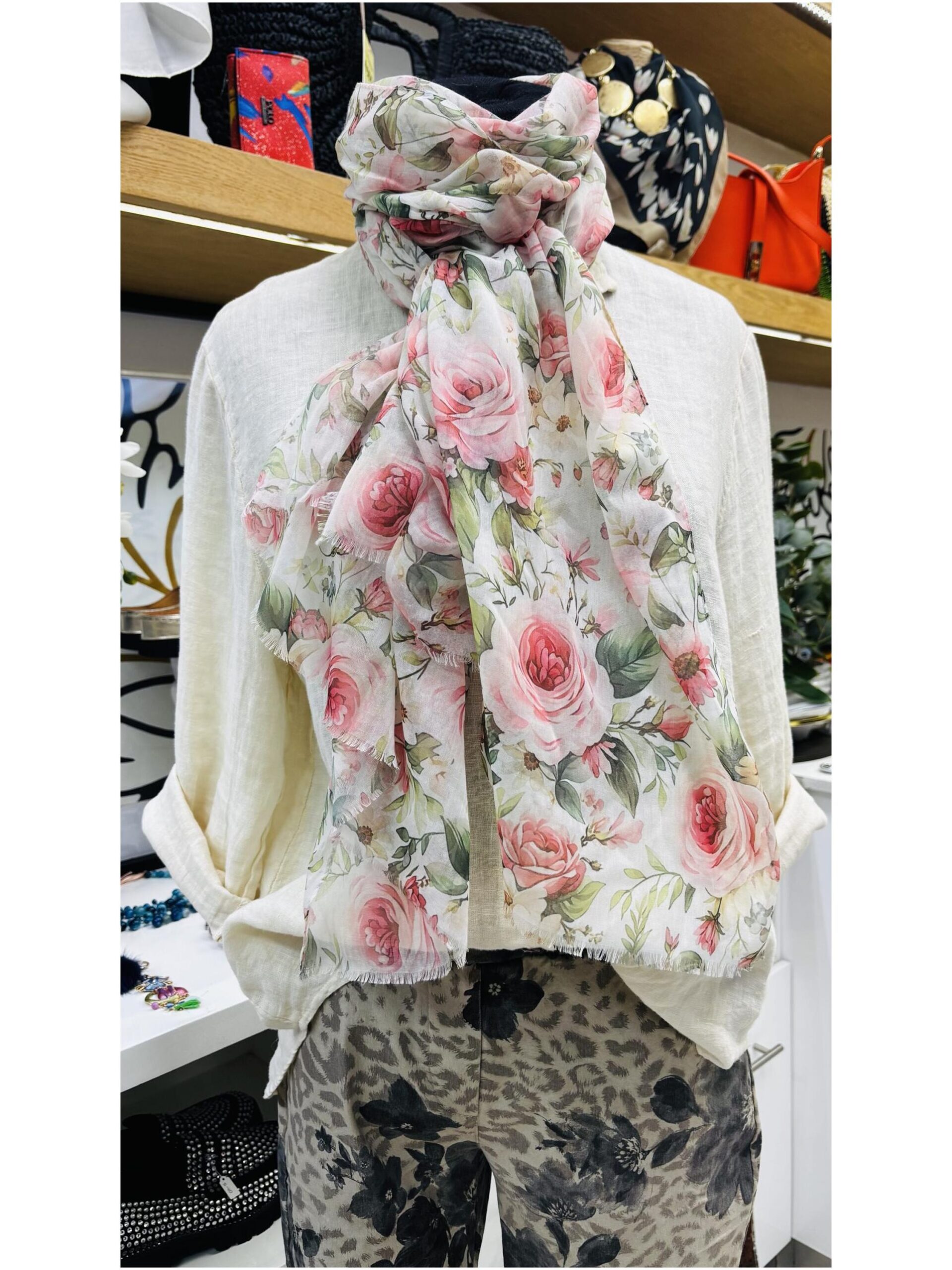 Rosa Cotton Floral Scarves
