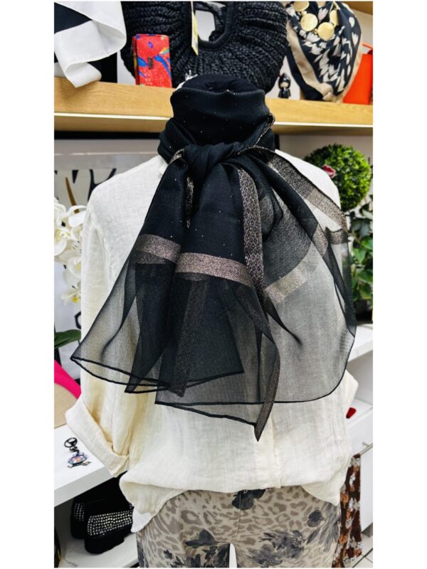 Lilian Black Satin Scarves