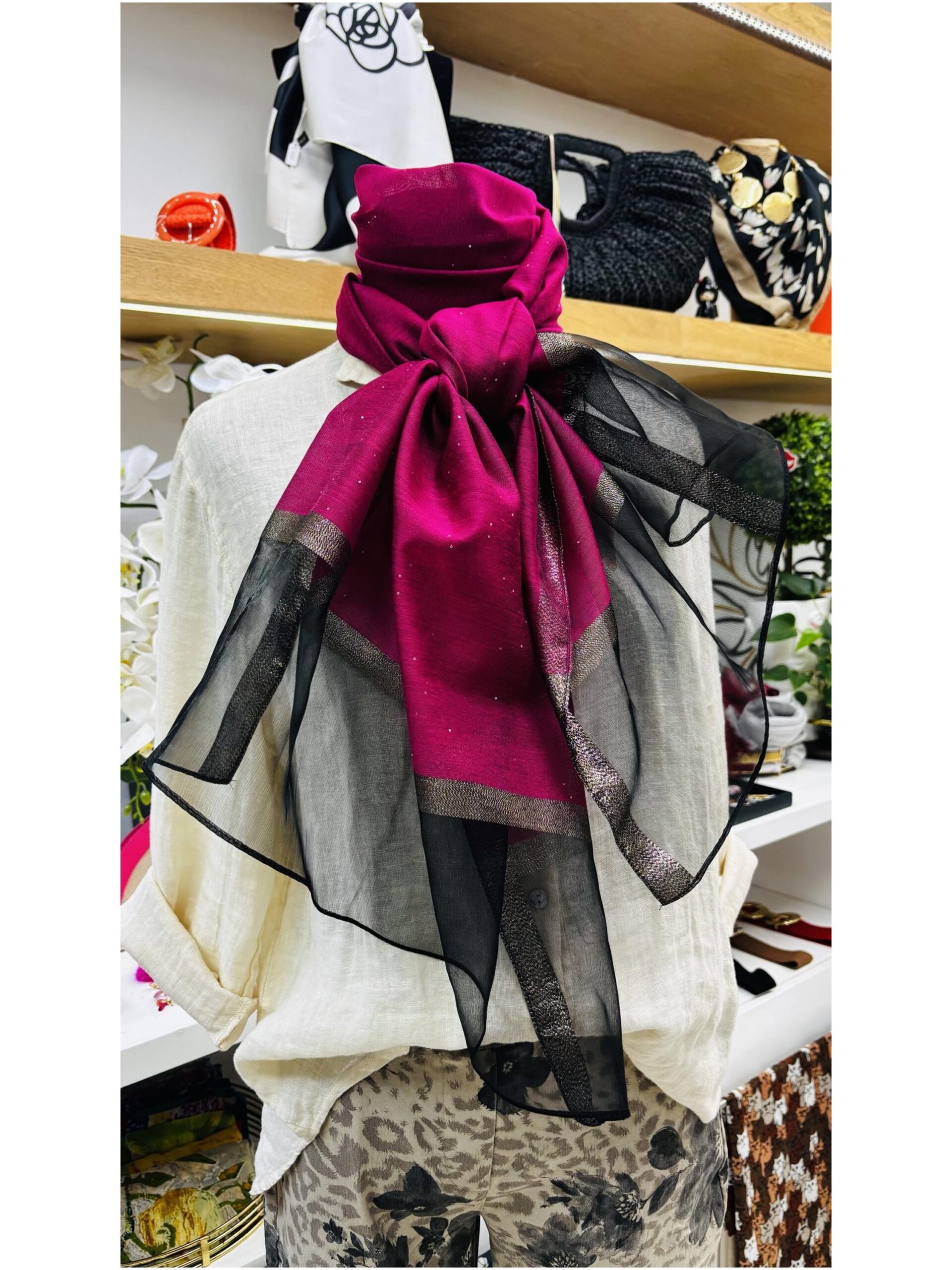 Lilian Burgundy Satin Scarves