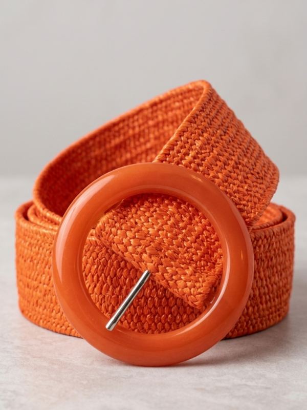 Aura Woven Stretch Orange Boho Belt