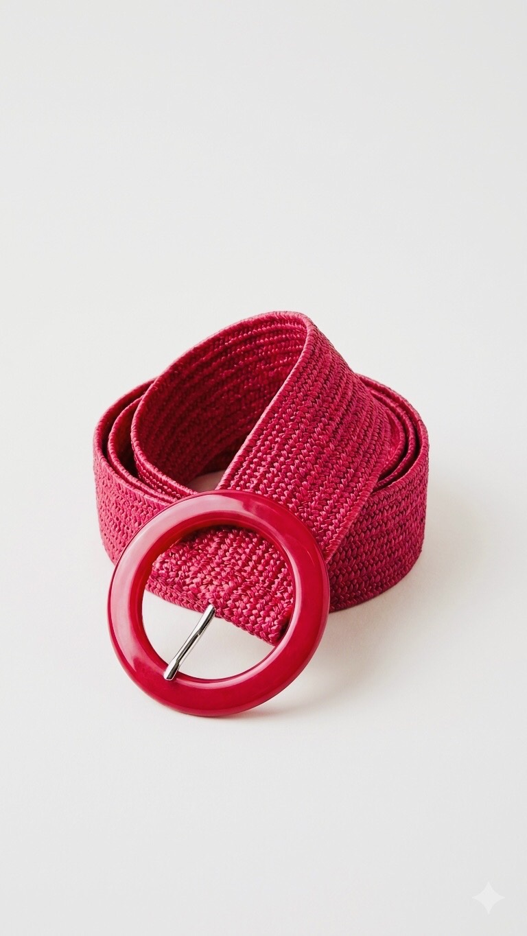 Aura Woven Stretch Pink Boho Belt