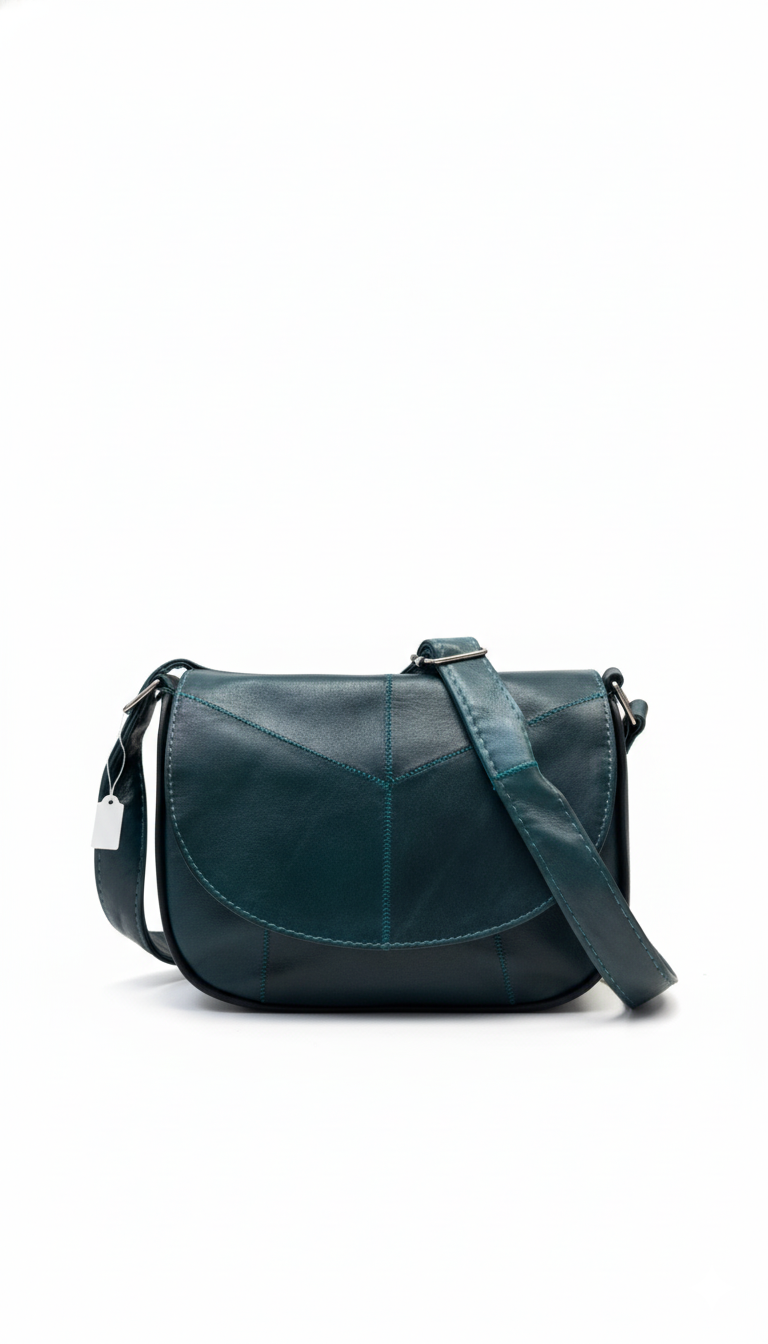 Candy Collection Luxury Leather Crossbody Bag Navy - Image 3