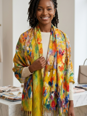 Luxury Reversible Sun Shine   Print Pashmina Scarf