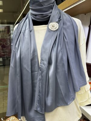 Sky Blue  Shimmer Textured Scarf with Subtle Pattern