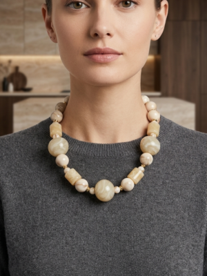 The Aegean  Caramel Sculptural Necklace