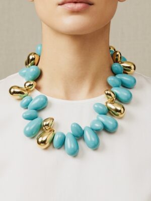 The Riviera Liquid Gold & Turquoise Statement