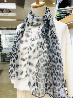Classic Animal Print Chiffon Scarf Greayn
