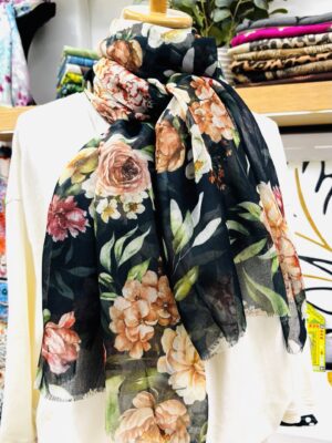 Artisan Botanical Cotton Scarf – Bold  Pink Edition