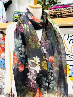 Artisan Botanical Cotton Scarf – Bold  Flowers  Edition