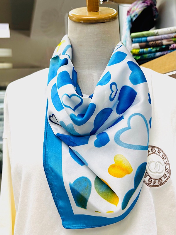 Hearts Satin Square Scarves