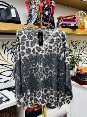 Eco-Luxury Ombré Leopard Stretch Top - Imported from Italy