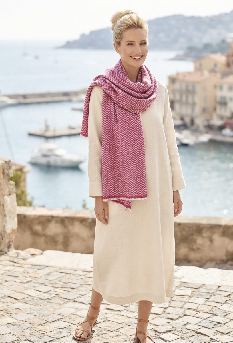 The Marrakesh Rose Wrap | Eco-Friendly Cashmere-Cotton Travel Scarf