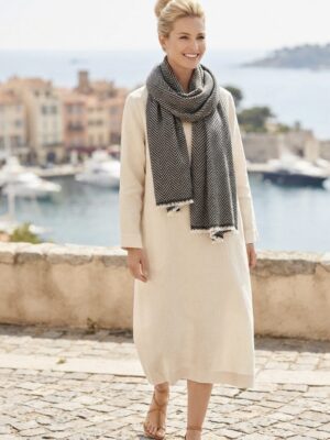 The Kasbah Charcoal Wrap | Eco-Friendly Cashmere-Cotton Travel Scarf