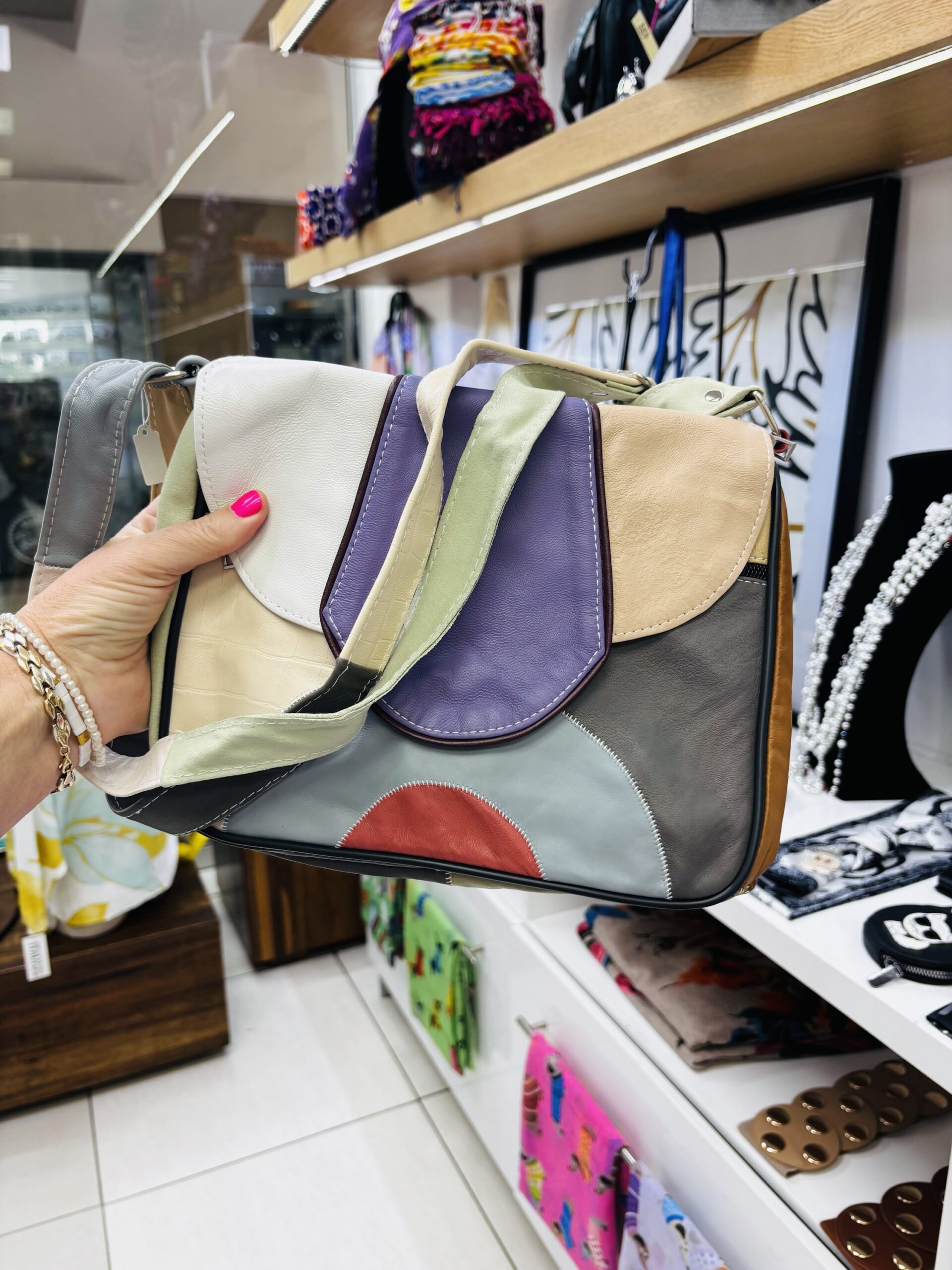 Candy Collection Luxury Leather Crossbody Bag Happy
