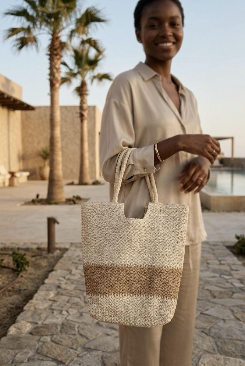 The Miramar Color-Block Beach Bag White