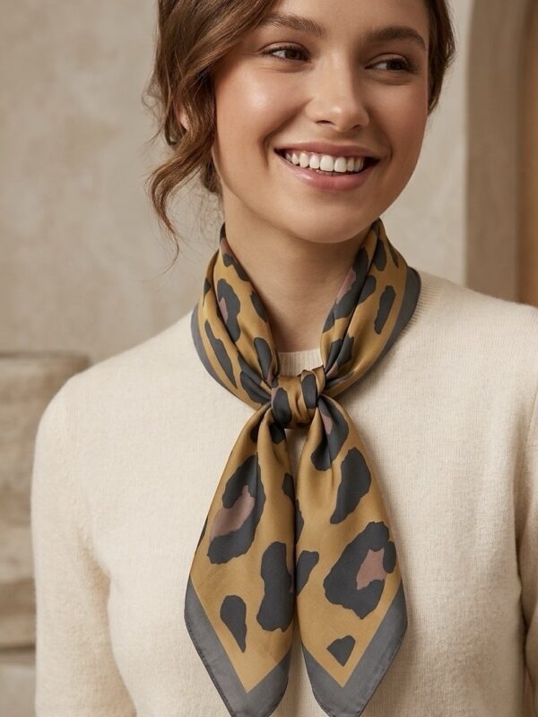 Golden Safari Elegance Scarf – Lightweight 70 x 70