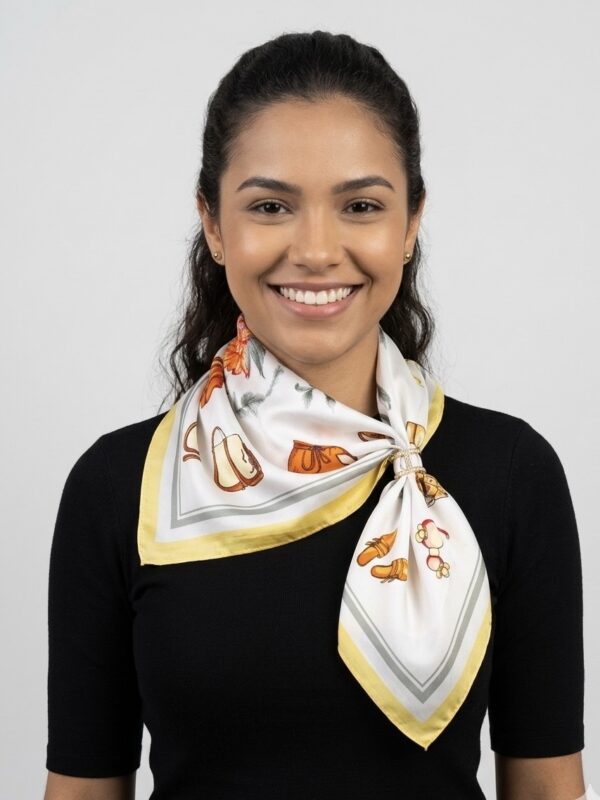 Golden Harvest Floral Scarf – Luxury Lightweight ,70 x 70 cm
