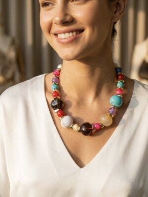 Rainbow Harmony Eco Beaded Necklace