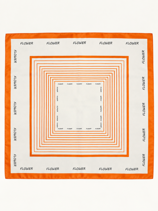 The Graphic Groove Orange Silk-Feel Scarf (60x60)