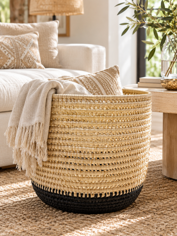 Handwoven seagrass basket